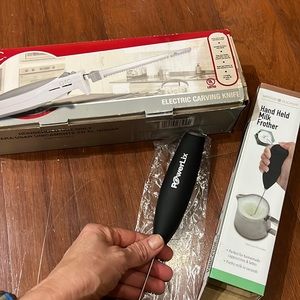 Electric carving knife and milk frother 🥰🔥❤️
